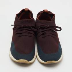 Pre Owned Loro Piana Multicolor Knit Fabric 360 Flexy Walk Lace Up Sneakers Size 43