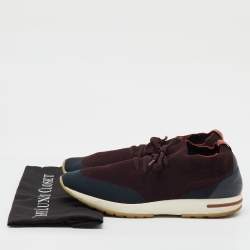 Pre Owned Loro Piana Multicolor Knit Fabric 360 Flexy Walk Lace Up Sneakers Size 43