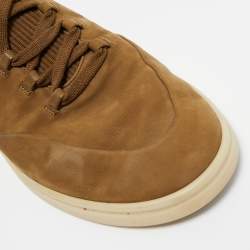 Pre Owned Loro Piana Brown Nubuck Leather Soho Walk Low Top Sneakers Size 42