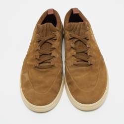 Pre Owned Loro Piana Brown Nubuck Leather Soho Walk Low Top Sneakers Size 42