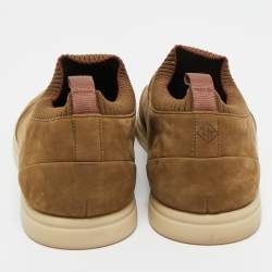 Pre Owned Loro Piana Brown Nubuck Leather Soho Walk Low Top Sneakers Size 42