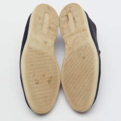 Pre Owned Loro Piana Navy Blue Suede Open Walk Ankle Length Boots Size 41