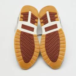 Pre Owned Loro Piana Light Grey Knit Fabric 360 LP Flexy Walk Low Top Sneakers Size 42