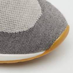 Pre Owned Loro Piana Light Grey Knit Fabric 360 LP Flexy Walk Low Top Sneakers Size 42