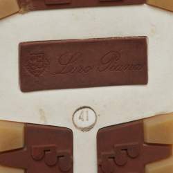 Pre Owned Loro Piana Olive Green Knit Fabric 360 LP Flexy Walk Low Top Sneakers Size 41