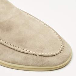 Pre Owned Loro Piana Beige Suede Summer Walk Loafers Size 46