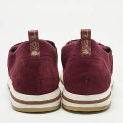 مملوكة مسبقًا حذاء رياضي لورو بيانا فلكسي ووك سليب أون 360 قماش محبوك وزخرفة شامواه خمري مقاس 43