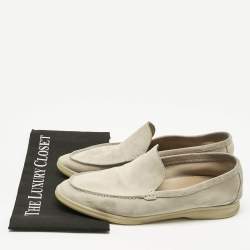 Pre Owned Loro Piana Brown Suede Summer Walk Loafers Size 41.5