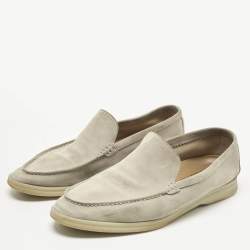 Pre Owned Loro Piana Brown Suede Summer Walk Loafers Size 41.5