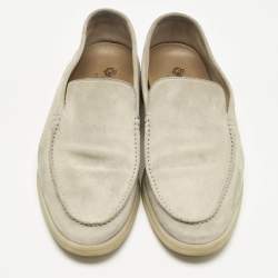 Pre Owned Loro Piana Brown Suede Summer Walk Loafers Size 41.5