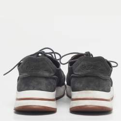 Pre Owned Loro Piana Grey Suede Week End Walk Lace Up Sneakers Size 42