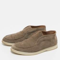 Pre Owned Loro Piana Brown Suede Open Walk Ankle Length Boots Size 39