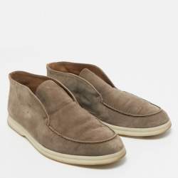 Pre Owned Loro Piana Brown Suede Open Walk Ankle Length Boots Size 39
