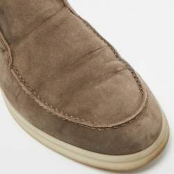 Pre Owned Loro Piana Brown Suede Open Walk Ankle Length Boots Size 39