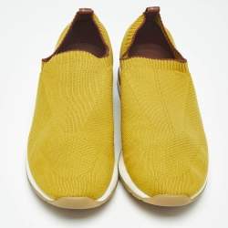 Pre Owned حذاء رياضي لورو بيانا منخفض من أعلى 360 إل بي فليكسي ووك نسيج بحياكة أصفر مقاس 41