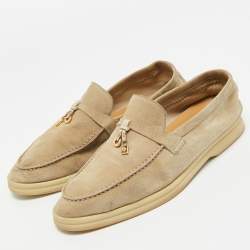 Pre Owned حذاء لوفرز لورو بيانا سمر تشارمز ووك سويدي بيج مقاس 39