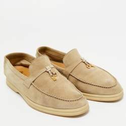 Pre Owned حذاء لوفرز لورو بيانا سمر تشارمز ووك سويدي بيج مقاس 39