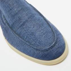 مملوكة مسبقًا حذاء لوفرز لورو بيانا سومر والْك سليب أون دينيم أزرق مقاس 44.5