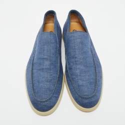 مملوكة مسبقًا حذاء لوفرز لورو بيانا سومر والْك سليب أون دينيم أزرق مقاس 44.5