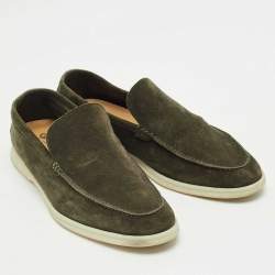 مملوكة مسبقًا حذاء لوفرز لورو بيانا سمر والاك سليپ أون جلد سويدي رمادي مقاس 42.5