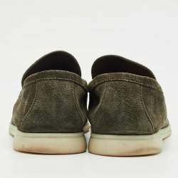 مملوكة مسبقًا حذاء لوفرز لورو بيانا سمر والاك سليپ أون جلد سويدي رمادي مقاس 42.5