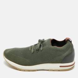 Pre Owned Loro Piana Green Knit Fabric 360 LP Flexy Walk Sneakers Size 43
