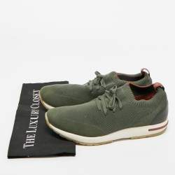 Pre Owned Loro Piana Green Knit Fabric 360 LP Flexy Walk Sneakers Size 43