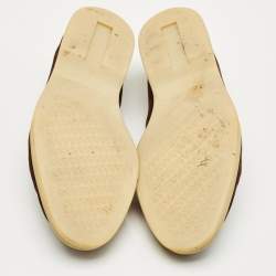 مملوكة مسبقًا Loro Piana Dark Brown Suede Summer Charms Walk Loafers Size 40.5