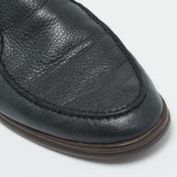 Pre Owned Loro Piana Black Leather Open Walk Ankle Boots Size 42