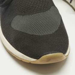 Pre Owned Loro Piana Grey Knit Fabric and Leather 360 Flexy Walker Slip On Sneakers Size 42