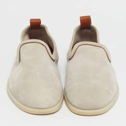 Pre Owned Loro Piana Beige Leather and Suede Venice walk Loafers Size 43