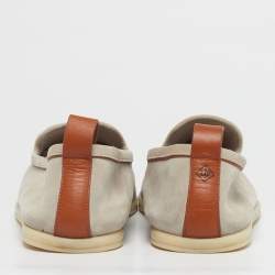 Pre Owned Loro Piana Beige Leather and Suede Venice walk Loafers Size 43