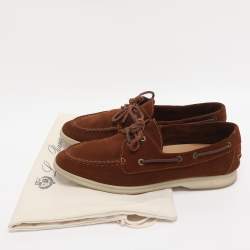 Pre Owned Loro Piana Brown Suede Sea Sail Loafers Size 41