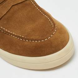 Pre Owned Loro Piana Brown Suede Ultimate Walk Loafers Size 43