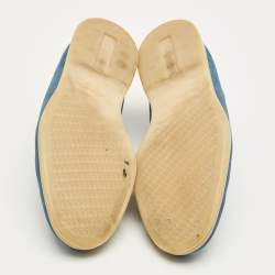 Pre Owned Loro Piana Blue Suede Open Walk Ankle Length Boots Size 43