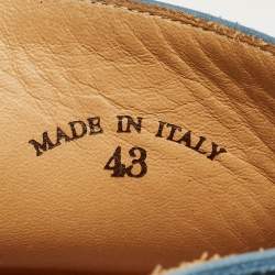 Pre Owned Loro Piana Blue Suede Open Walk Ankle Length Boots Size 43