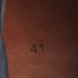 Pre Owned Loro Piana Navy Blue Neoprene and Suede Tennis Walk Lace Up Sneakers Size 41