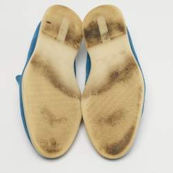 Pre Owned Loro Piana Blue Suede Summer Walk Loafers Size 42