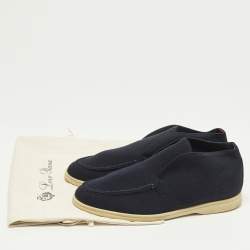 Pre Owned حذاء بوت كاحل لورو بيانا واك مفتوح سويد أسود مقاس 43