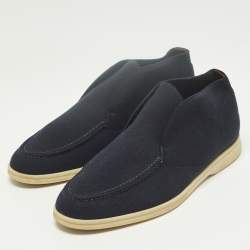 Pre Owned حذاء بوت كاحل لورو بيانا واك مفتوح سويد أسود مقاس 43