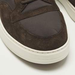 Pre Owned حذاء رياضي لورو بيان�ا نسيج تريكو أزرق بحري وجلد نهاية الأسبوع برباط مقاس 42