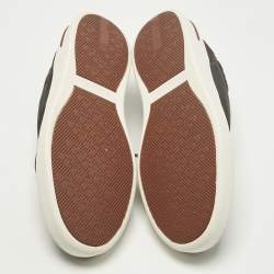 Pre Owned حذاء رياضي لورو بيانا نسيج تريكو أزرق بحري وجلد نهاية الأسبوع برباط مقاس 42