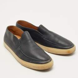 مملوكة مسبقًا Loro Piana Open Walk Size 45 Navy Blue Leather Loafers