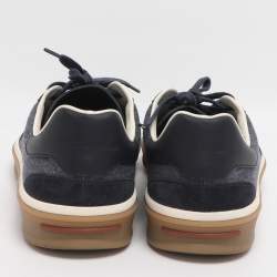 Pre Owned Loro Piana Tennis Walk Size 42.5 Blue Denim and Suede Low Top Sneakers