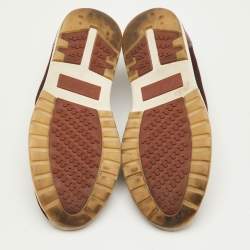 Pre Owned حذاء رياضي لورو بيانا 360 فليكسي ووك قماش تريكو بني غامق سليب أون مقاس 46