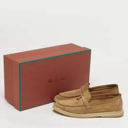 مملوكة مسبقًا حذاء لوفرز لورو بيانا سمر تشارمز ووك سويدي بيج مقاس 37.5