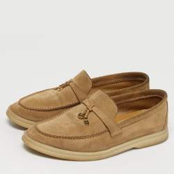 مملوكة مسبقًا حذاء لوفرز لورو بيانا سمر تشارمز ووك سويدي بيج مقاس 37.5