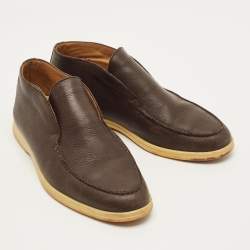 مملوكة مسبقًا Loro Piana Open Walk Size 42.5 Brown Leather Chukka Boots