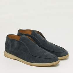 Pre Owned Loro Piana Open Walk Size 43 Navy Blue Suede Boots