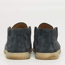 Pre Owned Loro Piana Open Walk Size 43 Navy Blue Suede Boots